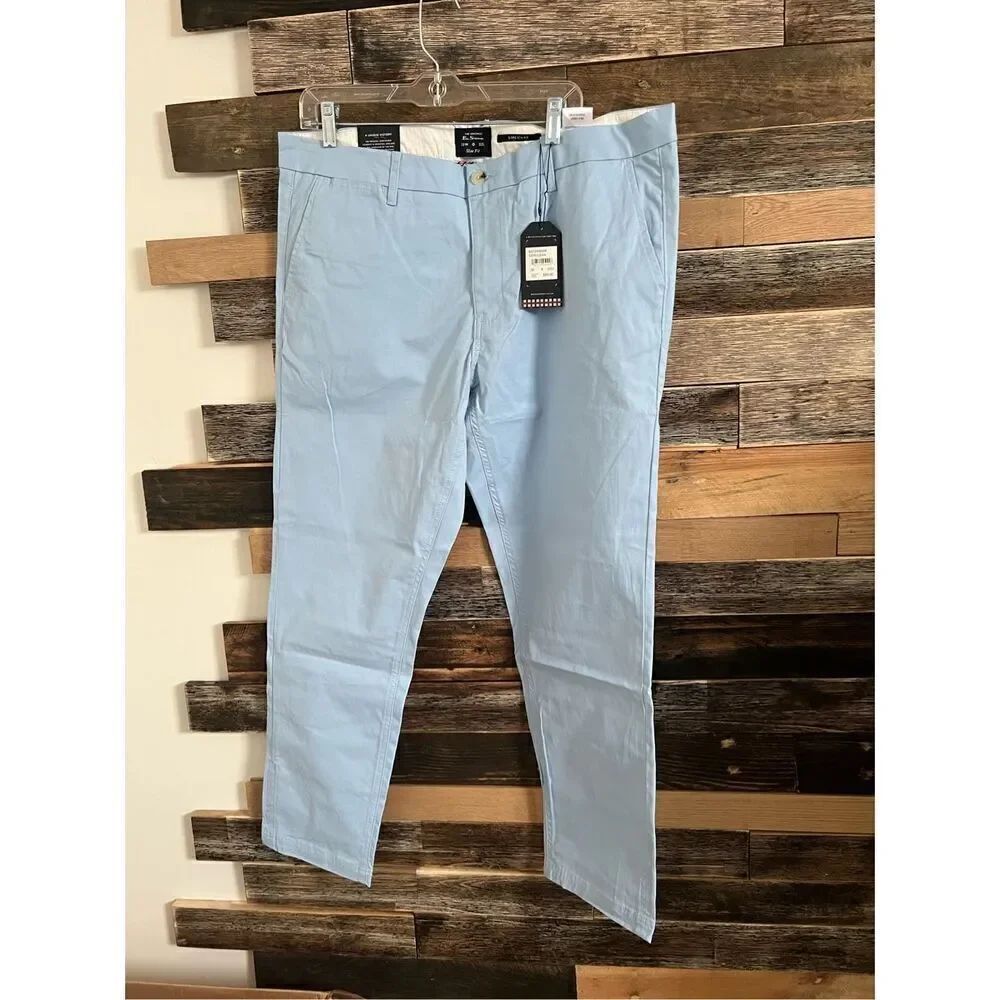 Ben Sherman NWT Slim Fit Mens blue Chino Casual Pants 38x32